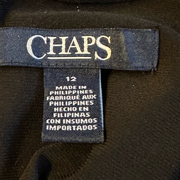 Chaps Black Halter Maxi Dress Beaded Neck Line & Key Hole. Long Slit Side Sz 12 - Picture 11 of 11